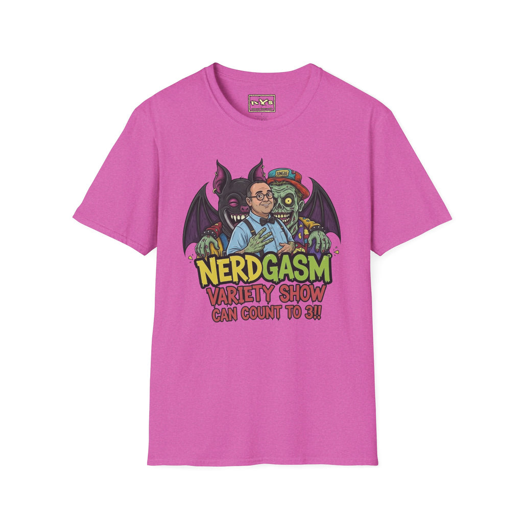 Nerdgasm Variety Show can count to 3!! T-Shirt - Limited Run