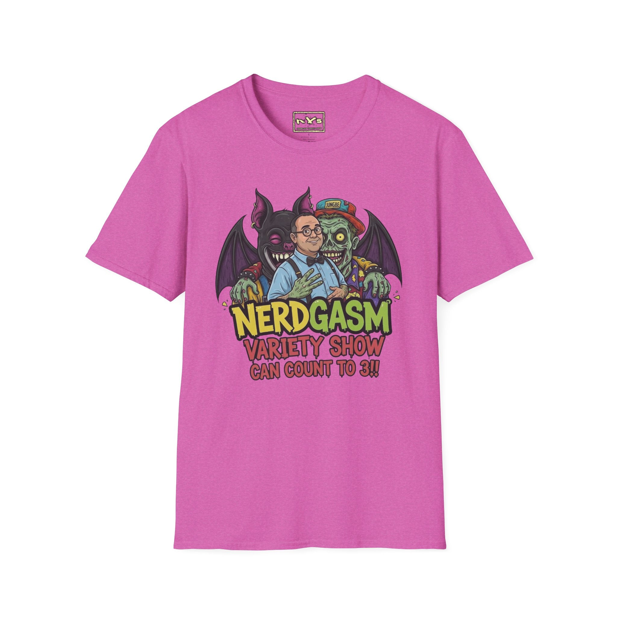 Nerdgasm Variety Show can count to 3!! T-Shirt - Limited Run