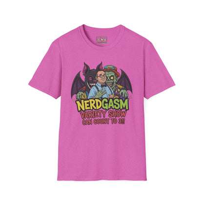 Nerdgasm Variety Show can count to 3!! T-Shirt - Limited Run