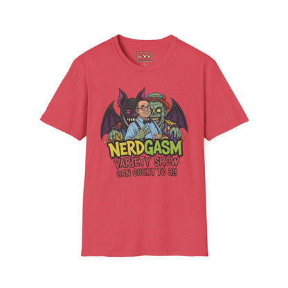 Nerdgasm Variety Show can count to 3!! T-Shirt - Limited Run