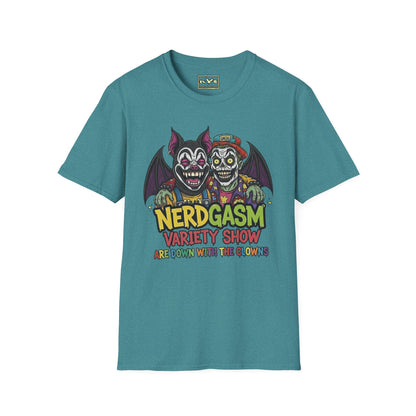 Nerdgasm Variety Show Are Down With the Clown!! T-Shirt - Limited Run