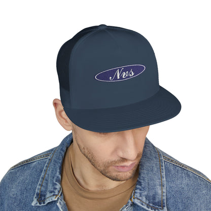 Trucker Cap — 'Nes' Oval Patch Embroidered Mesh Snapback