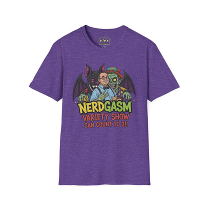 Nerdgasm Variety Show can count to 3!! T-Shirt - Limited Run