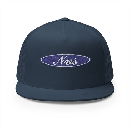 Trucker Cap — 'Nes' Oval Patch Embroidered Mesh Snapback