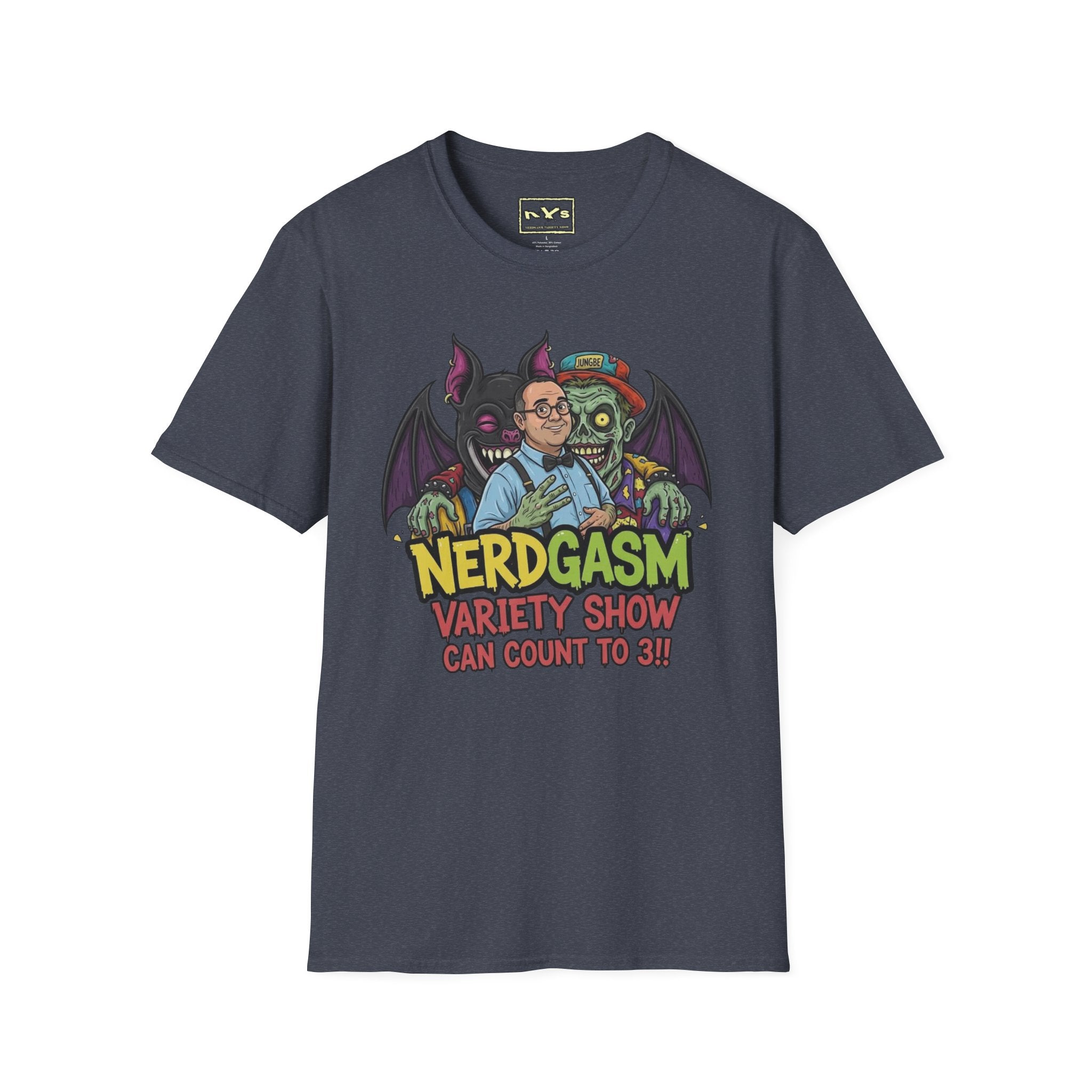 Nerdgasm Variety Show can count to 3!! T-Shirt - Limited Run
