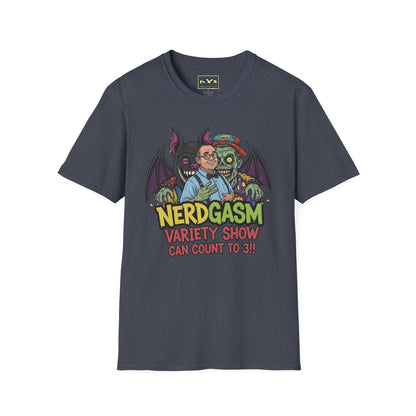 Nerdgasm Variety Show can count to 3!! T-Shirt - Limited Run