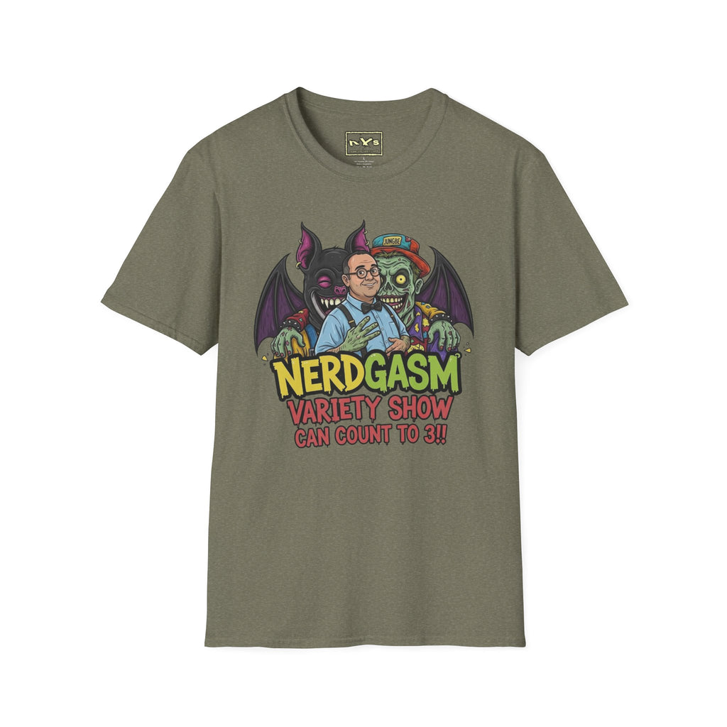 Nerdgasm Variety Show can count to 3!! T-Shirt - Limited Run