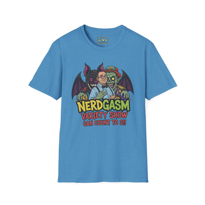 Nerdgasm Variety Show can count to 3!! T-Shirt - Limited Run