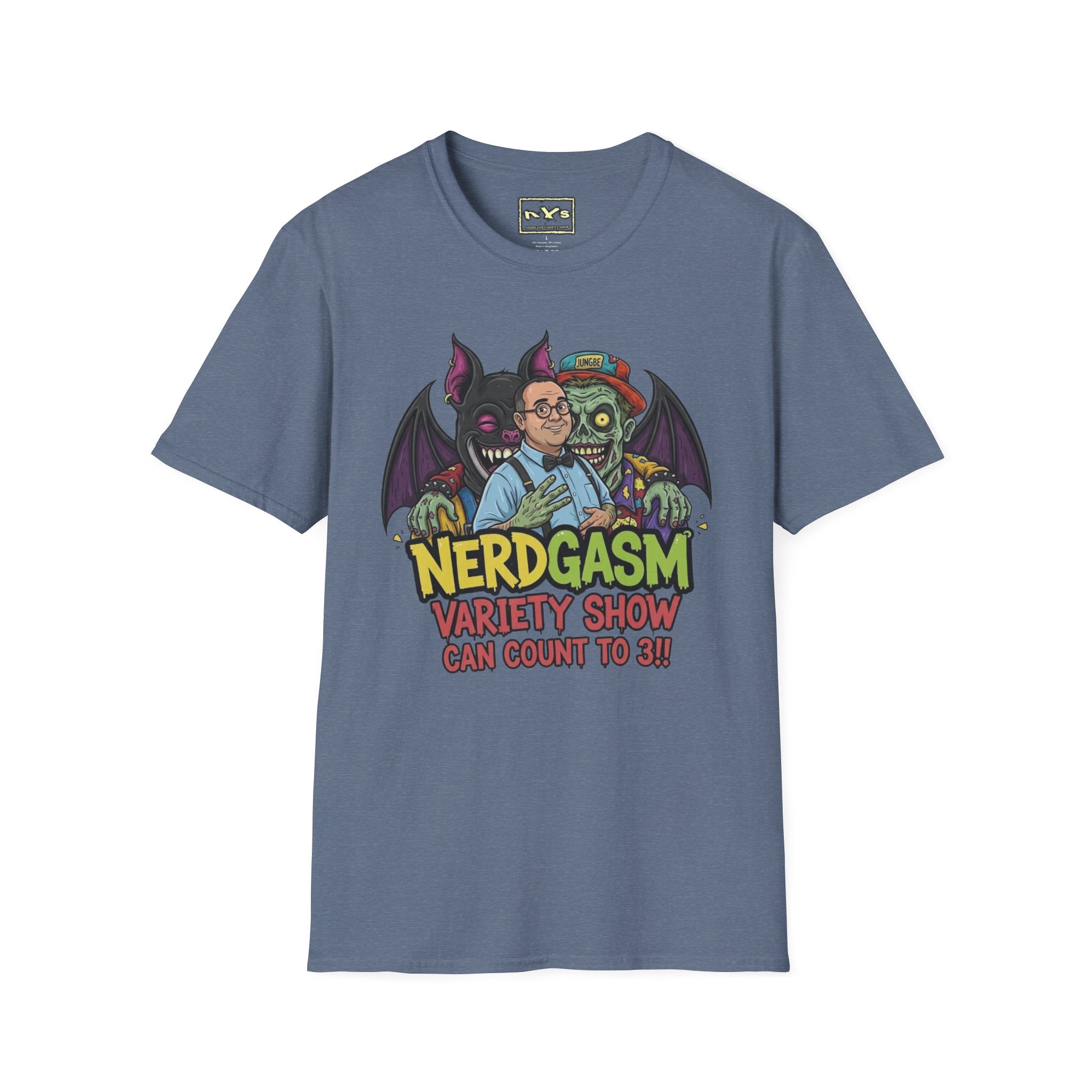 Nerdgasm Variety Show can count to 3!! T-Shirt - Limited Run