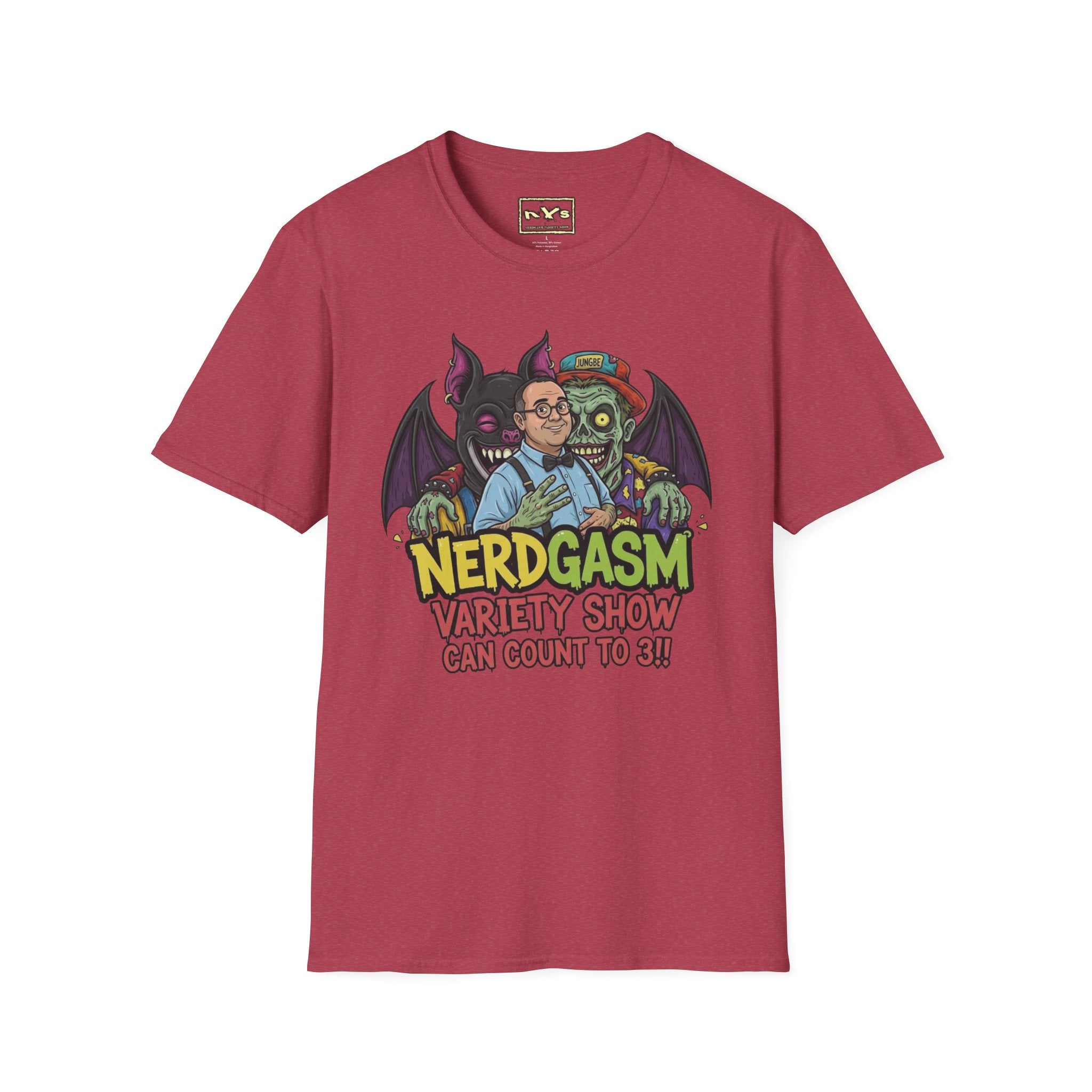 Nerdgasm Variety Show can count to 3!! T-Shirt - Limited Run