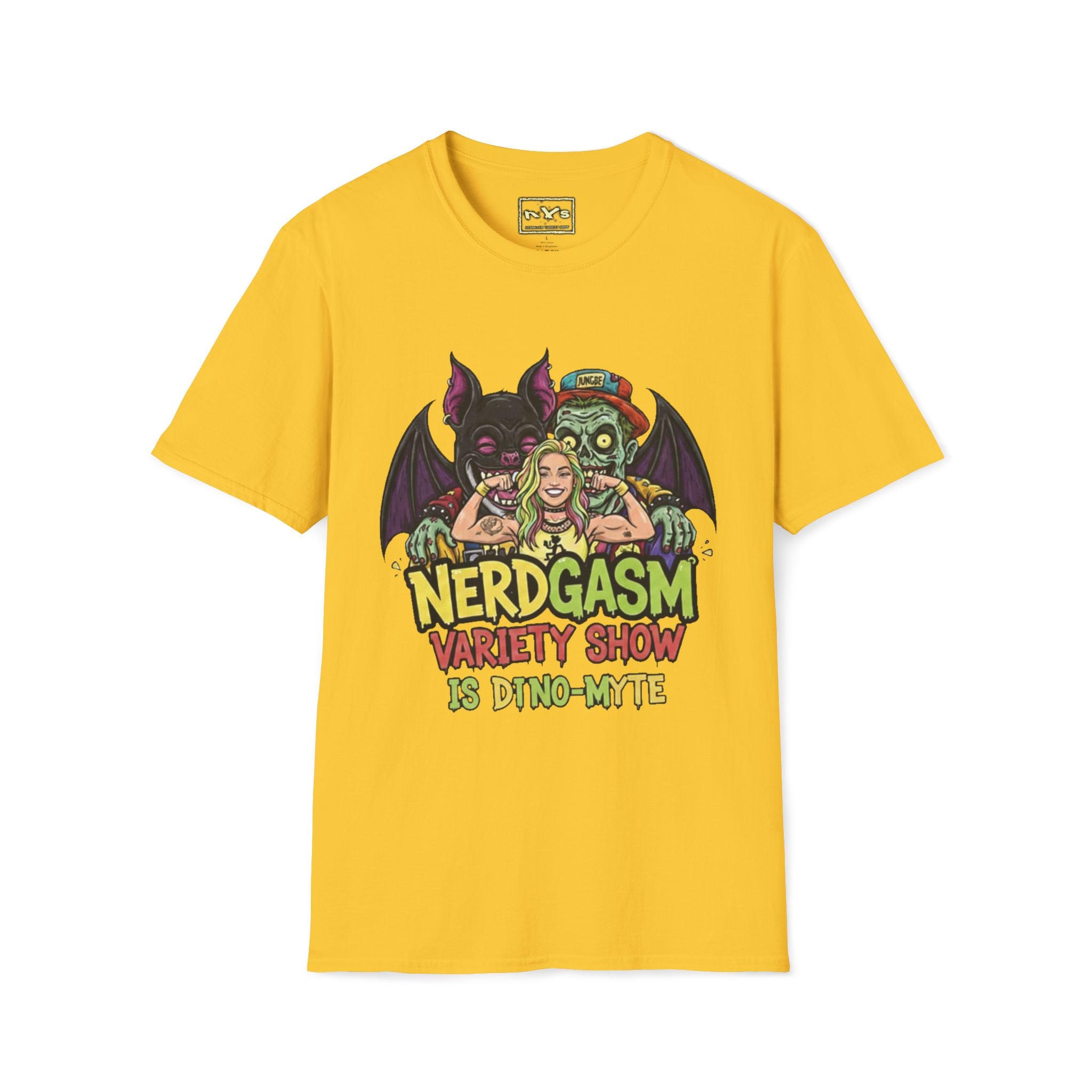 Nerdgasm Variety Show is Dino-Myte T-Shirt - Limited Run