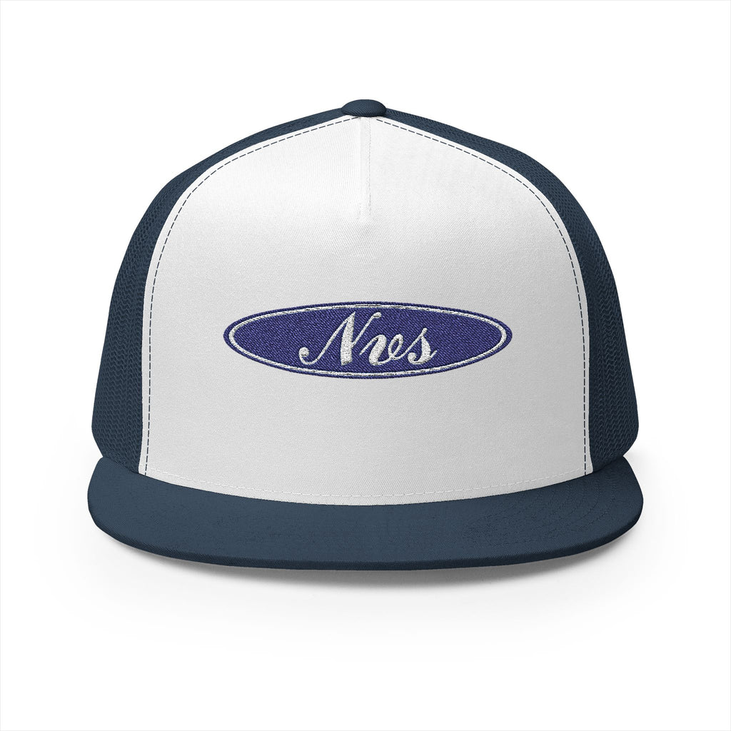 Trucker Cap — 'Nes' Oval Patch Embroidered Mesh Snapback
