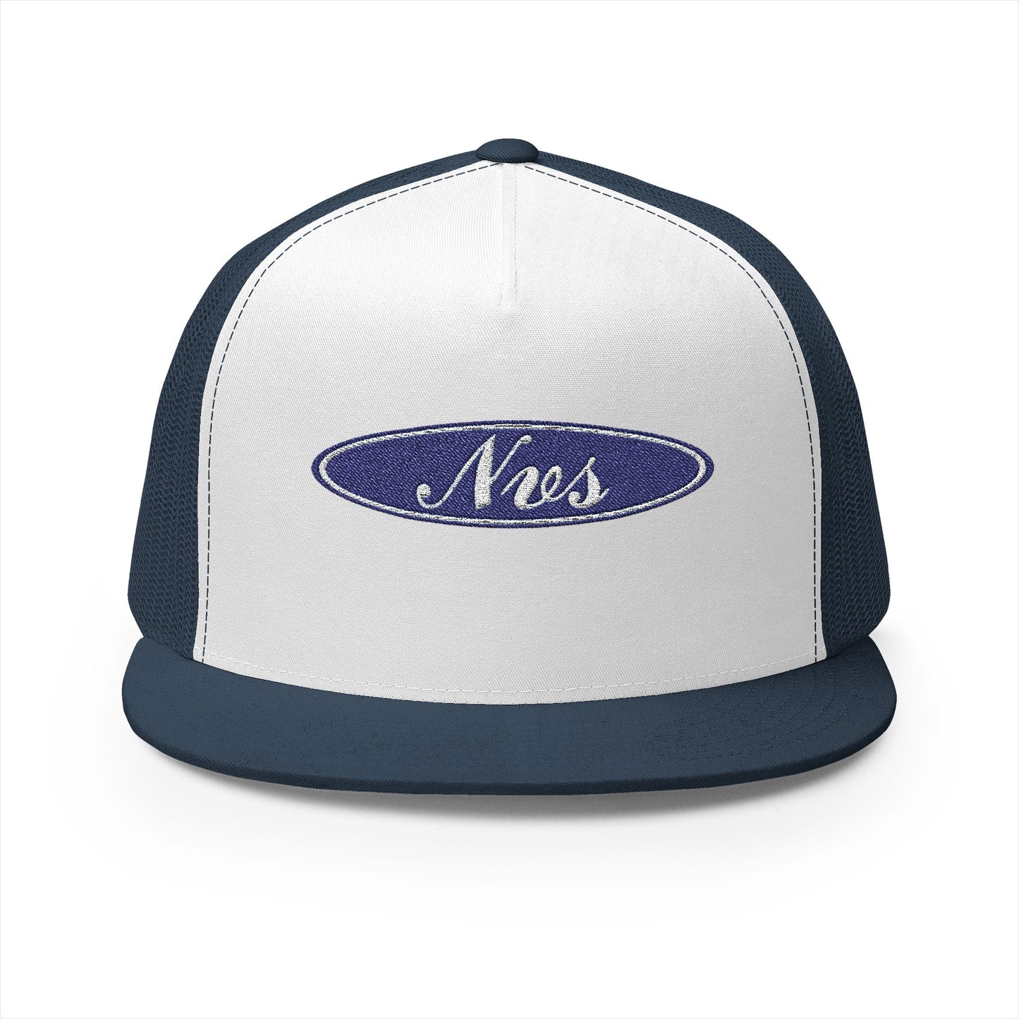Trucker Cap — 'Nes' Oval Patch Embroidered Mesh Snapback