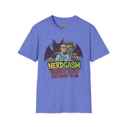 Nerdgasm Variety Show can count to 3!! T-Shirt - Limited Run