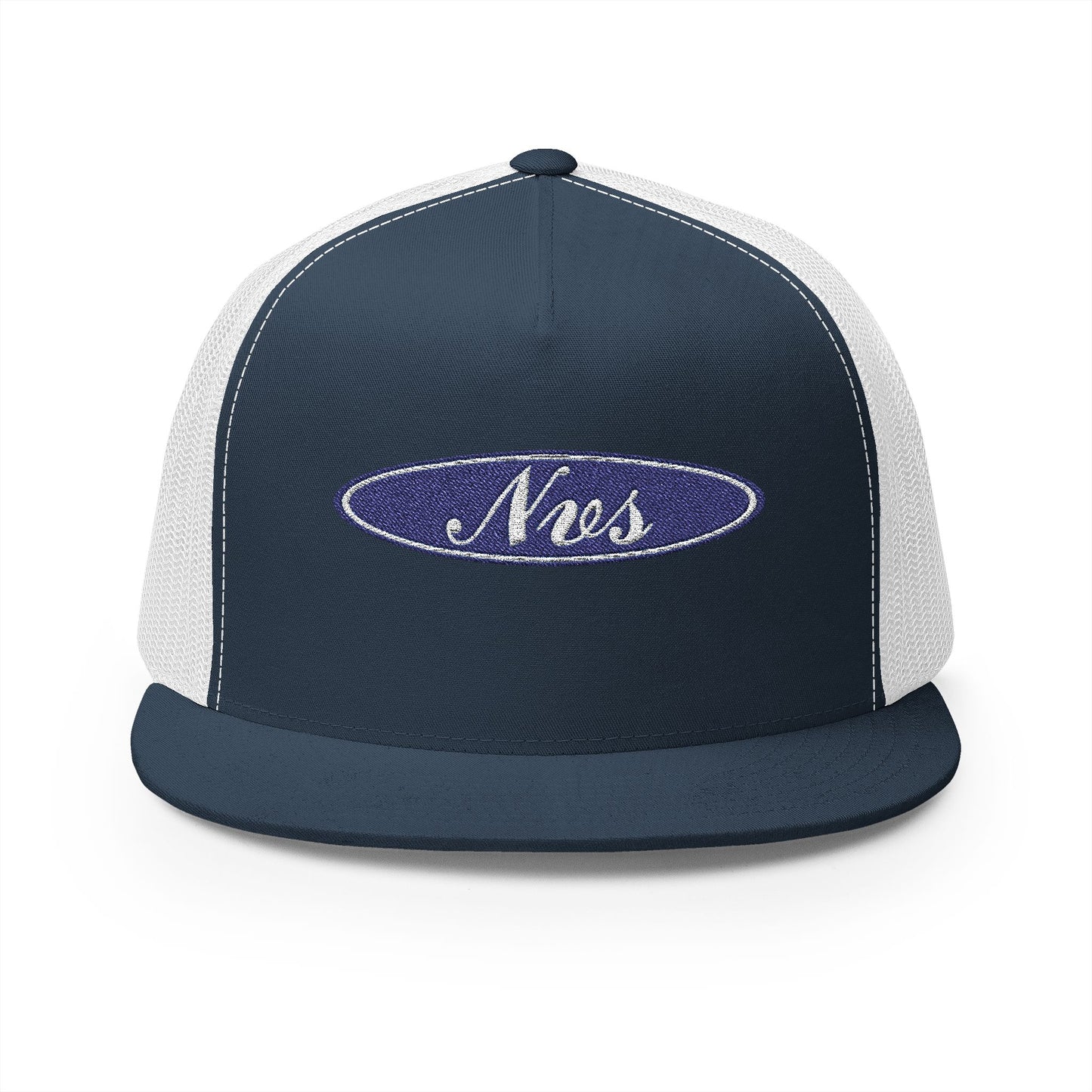 Trucker Cap — 'Nes' Oval Patch Embroidered Mesh Snapback