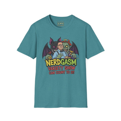 Nerdgasm Variety Show can count to 3!! T-Shirt - Limited Run