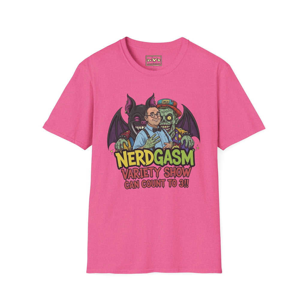Nerdgasm Variety Show can count to 3!! T-Shirt - Limited Run